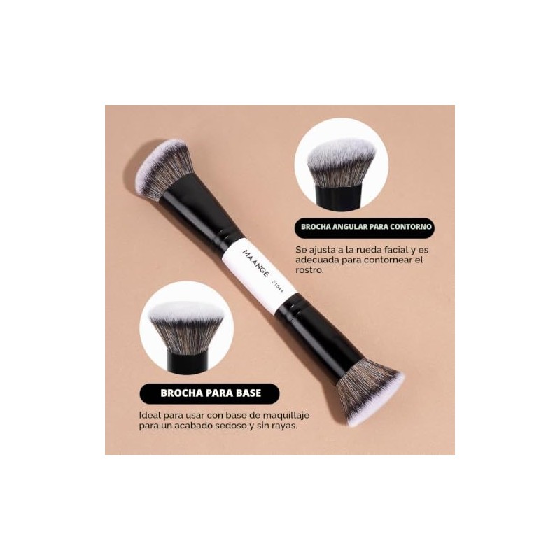 MAANGE Set de 4 Brochas de Maquillaje de Doble Punta