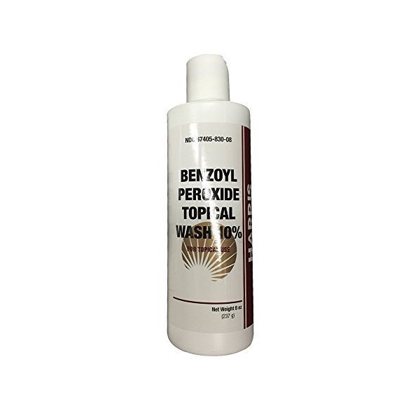 HARRIS Benzoyl Peroxide Topical Acne Face Wash 10% 8oz (Quantity 1)