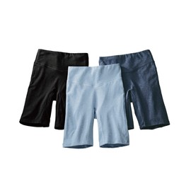 Nissen Women's Long 3/4 Length Shorts, Set of 3, Deep, High Waist, Cotton Blend, Stretch, Crotch Prevention, Set of 3