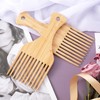 SmallCat 2pcs Natural Bamboo Beard Hair Pick, Anti-Static Hair Styling
