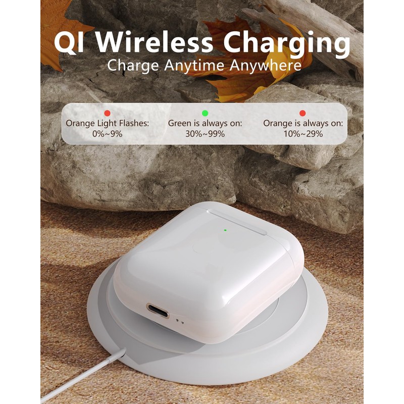 BRILLESS Wireless Charging Case Compatible with AirPods 1st & 2nd