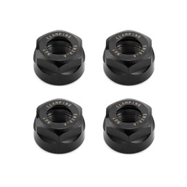 QWORK ER20 A Collet Clamping Nuts for CNC Milling Chuck Holder Lathe, 4 Pack (Black)