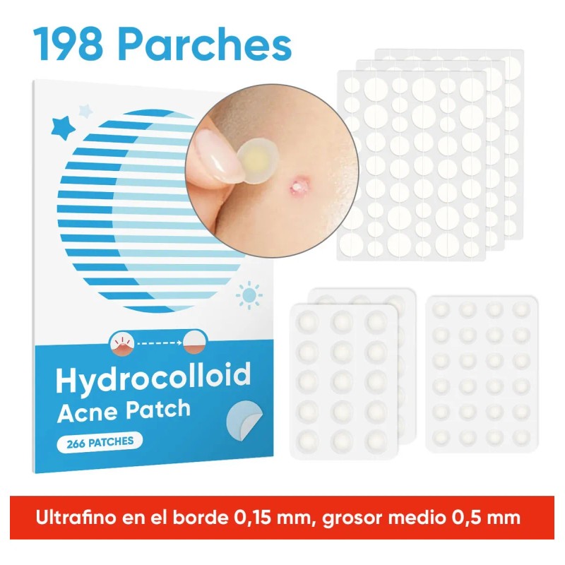 198 Parches Hidrocollágeno Para Acné, Múltiples Tamaños