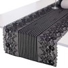 mookaitedecor Black Lace Table Runner for Wedding Decor,Embroidered Floral Table