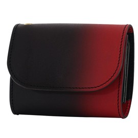 COTOCUL Mini Wallet, Genuine Leather, Blurred Dye, Prevents Bills from Breaking, Bifold Small Wallet, Women's, Men's (Red Lacquer), Red lacquer
