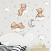 duoyif Wall Sticker Teddy Bear on the Cloud Wall Sticker