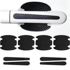 Pack of 8 Car Door Handle Protective Film, Door Handle Protection, Door Handle, Car Door Handle Scratch Protection, Car Door Cup Protective Sticker, Carbon Fibre Like Car Door Handle, Anti Scratch