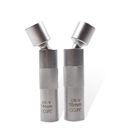 CCLIFE Spark Plug Wrench 3/8 Inch 14 mm and 16 mm 2-Piece Magnetic Flexible Spark Plug Wrench Set Tools for Removing Spark Plugs