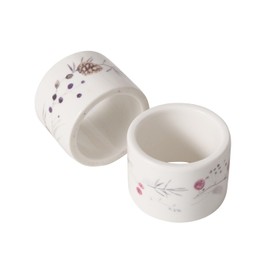 Boltze Home Napkin Rings Made of Ceramic, Nordala, Set of 2, Colour: White
