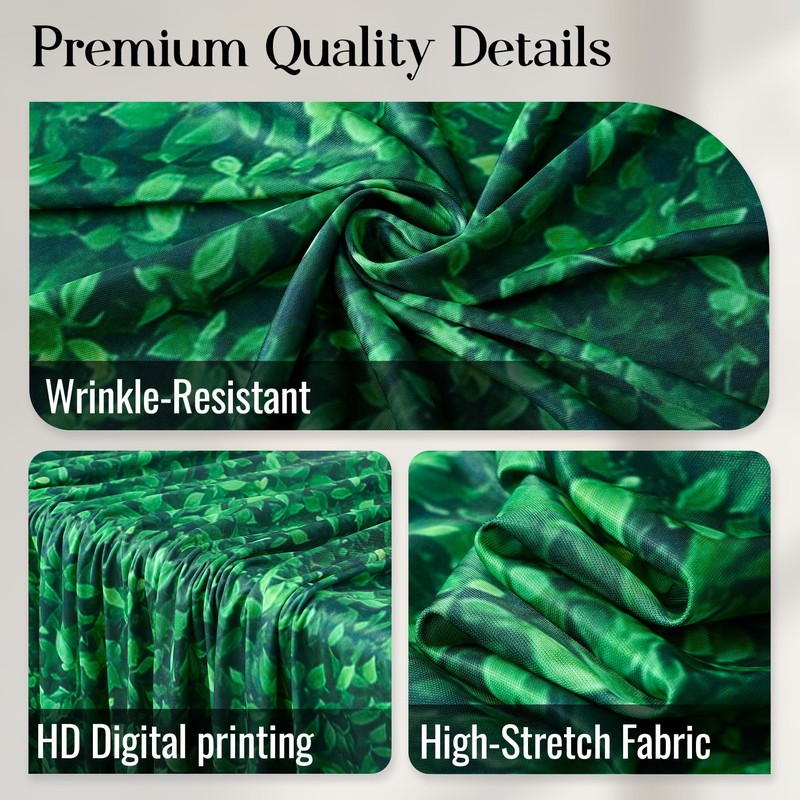 Party Village 7.2ft Green Leaf Pattern Spandex Fitted Wedding Arch