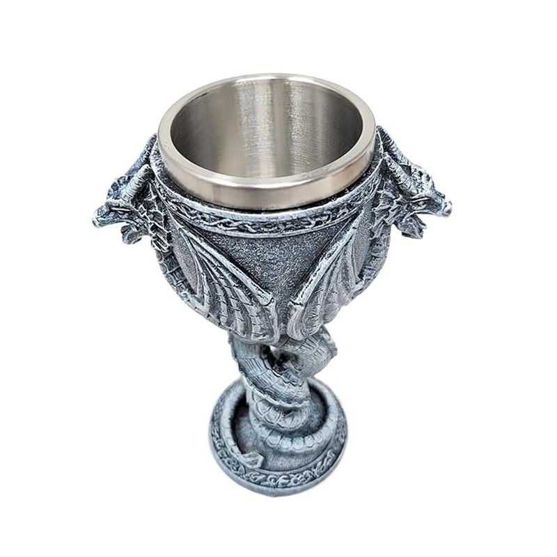 Medieval Dragon Goblet Chalice – Fantasy Drinkware with Stainless Steel