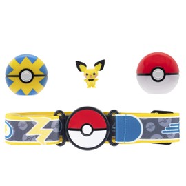 Pokémon Clip 'N' Go Belt Set - Includes Themed Belt and 2-Inch Pichu Battle Figure with Poké Ball and Quick Ball Accessories
