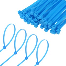 M METERXITY 100-Pack Nylon Zip Ties 8 Inch 40 Lbs Nylon Cable Wire Ties Self-Locking Cable Zip Ties for Indoor/Outdoor/Home/Office/Garden/Workshop/Bundling Securing [Blue]
