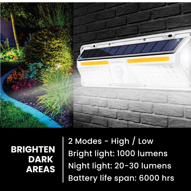 Bell+Howell Bionic Solar Security Light XL, Solar Outdoor Lights Waterproof,