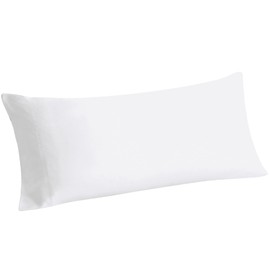BEDELITE Body Pillow Cover Long Pillow Case, Rayon Made from Bamboo, Breathable & Silky Soft Body Pillow Pillowcase, Cooling Full Body Pillow Case for Hot Sleepers, Night Sweats(White, 20x54 Inches)