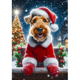 Welsh Terrier - Best of Breed DCR Christmas Garden Flag 12" x 17"