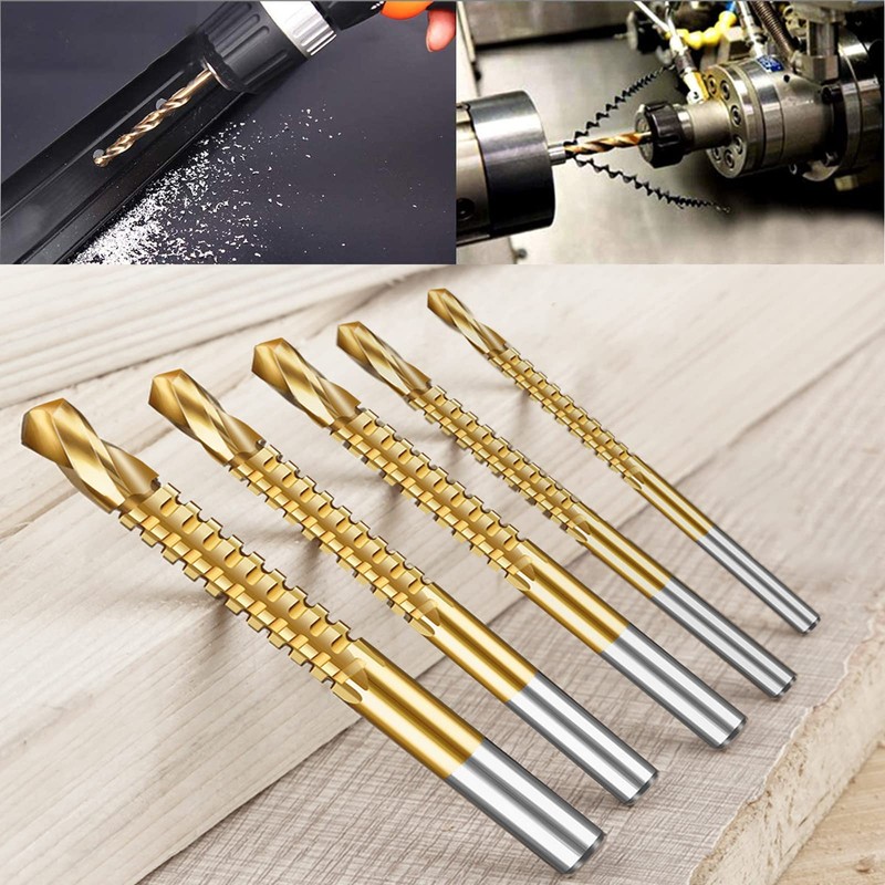 Yuentoen Sawtooth Drill, Titanium Coated HSS Milling Drill Set, Milling