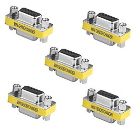 Sienoc HD15 °F Gender Changer HD15 °F to 15 Pin VGA SVGA D-SUB Monitor Gender Converter Female to Female (Pack of 5)