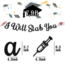 I Will Stab You Banner, Congrats Nurse/BSN/RN, Time for Shot, Medical Nursing School Graduation Party Decoration Supplies