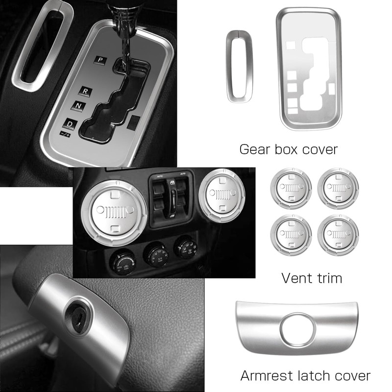 26PCS Full Set Interior Trim Kit Compatible with Jeep Wrangler