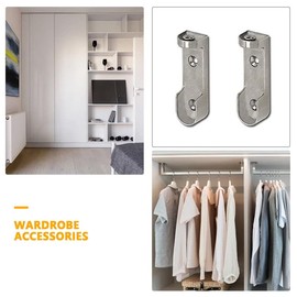 bricoleva.it Closet Rail Bracket, Side Hose Holder Kit for Oval Clothes Rail - Center Bar Not Included