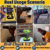 Keyless Hand Power Drill Chuck 1/2”-20UNF Mount, 2~13mm Self-tighten Drill