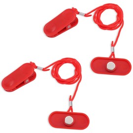 2pcs Treadmill Magnet Safety Key, 1.89x0.79in Magnetic Safety Switch Clip Universal Treadmill Strap Accessories Emergency Stop Magnet for Treadmills Running Machines (Flat Oval)