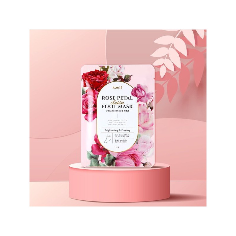 Koelf 로즈페탈 새틴 풋 마스크 Rose Petal Satin Foot Mask