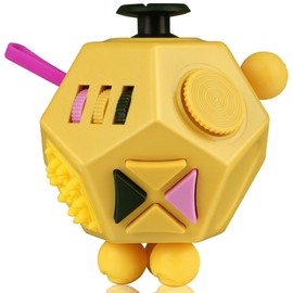 VCOSTORE 12 Sided Fidget Toys - Dodecagon Fidget Toys Relieves Stress and Anxiety Relaxing Fidget Toys Cube for Adults and Kids with ADHD,OCD,ADD (Yellow)
