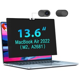 Magnetic Privacy Screen for MacBook Air 13.6 Inch (2022-2024, M2-M3) - Removable Laptop Privacy Filter Shield and Matte Anti-Glare Blue Light Protector