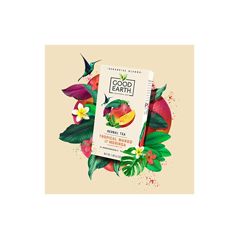 Good Earth Sensorial Blend Flavored Herbal Tea Tropical Mango and