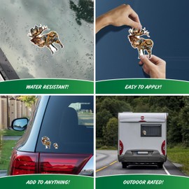 Decalcomania Hunting Elk Deer Collage Decal - Truck Window Stickers - White Hunting Decal Stickers Made in USA