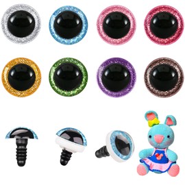MUCUNNIA 60pcs 16mm Safety Eyes for Amigurumi Glitter Plastic Safety Eyes Crochet with Washers Craft Crochet Eyes Doll Eyes for Crochet Animals Plush Toys