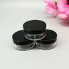 50pcs empty 10g black round small plastic cosmetic jar pot