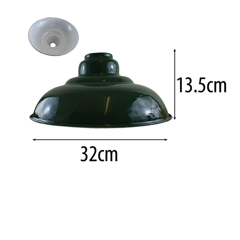 LEDSone Industrial Green Vintage Curvy Metal Pendant Ceiling Lamp Shade