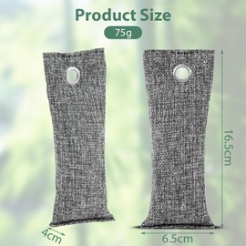 HOTUT Bamboo Charcoal Air Purifying Bags,12×75g Natural Activated Charcoal Bags,Removes Odors and Moisture,Activated Charcoal Bags Odor Absorber,Bags Odor Eliminator for Home,Car,Pets,Bathroom