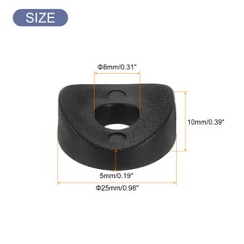 uxcell 50Pcs Plastic Round Washers, 8mm x 25mm x 5mm Black PE Concave Washer Spacer Hardware Machine Fastener for Round Tube Fixing