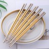 Chinese Chopsticks Gold Stainless Steel 5 Pairs Sushi Chopsticks for