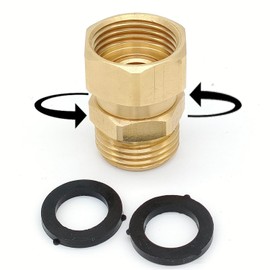 Garden Hose Swivel Adapter Fitting,Pressure Washer Gun Swivel Connector Joint Anti Twisting Fitting,3/4 Ght Female X 3/4 Ghtmale Adapter,Good Sealing Performance with No Leaks,Brass