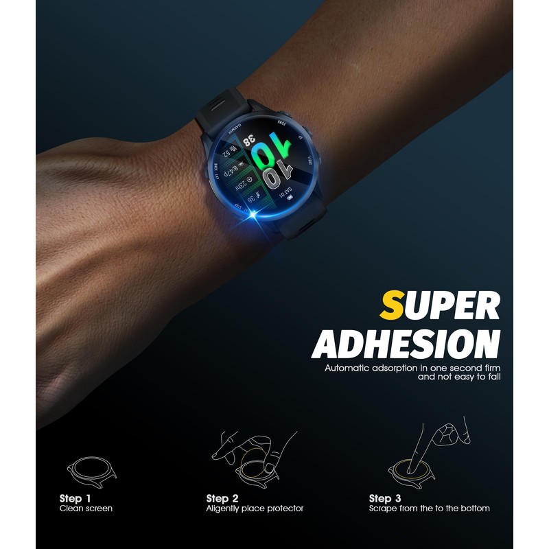 Orzero (5+3) Compatible for Garmin Forerunner 970/570 47mm, 5 Pack