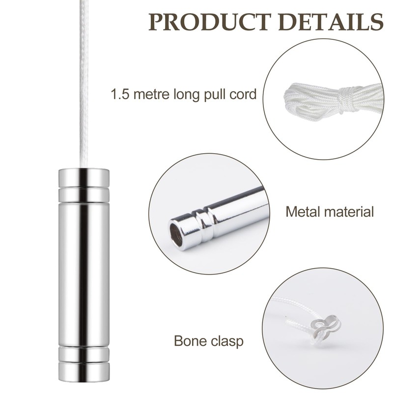 KingYH 1 Pcs Bathroom Light Pull Cord Handle Cylindrical Pendant