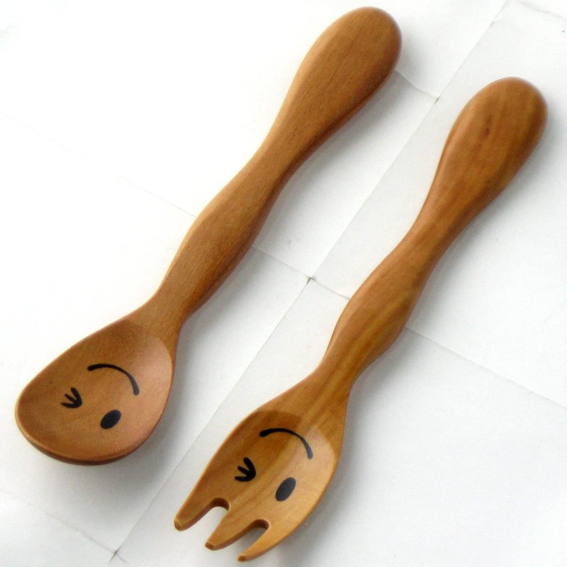 Nagao Children's Spoon and Fork Set, 5.5 inches (14 cm),