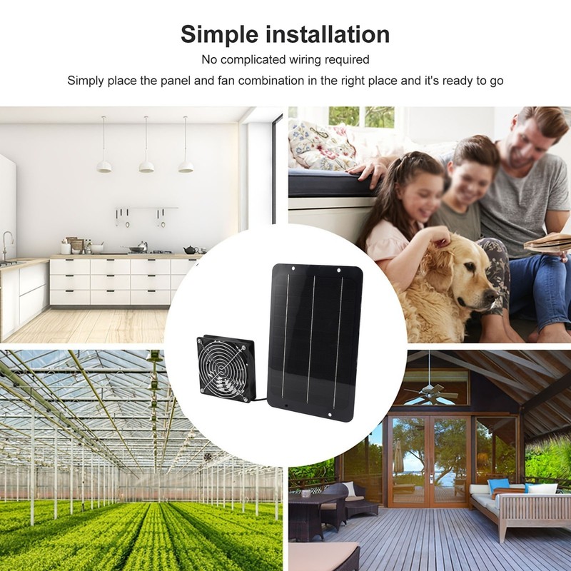 7W 12V Solar Panel Fan Kit Monocrystalline Silicon Saving Energy