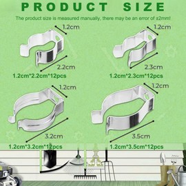 Fresilkora 48PCS Spring Clips Metal Terry Clips, Assorted Wall Mounted Tool Organizer, Garden Tool Hooks for Sheds/Garages, Various Sizes Tool Holder Tidy Wall Clips Set - DIY Storage Solutions