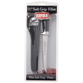 Rapala 7 1/2 Inch Soft Grip Fillet Knife / Single Stage Sharpener / Sheath