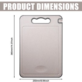 Chopping Board: Double-Sided Chopping Board 2-in-1 Made of Stainless Steel and Plastic, Non-Slip Stainless Steel Cutting Board for Meat and Vegetables, Chopping Board with Juice Slide, Dishwasher Safe