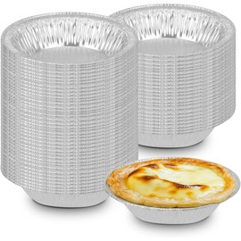 The Baker Celebrations 50 Aluminum Foil Disposable Baking Tart Pans 4-1/4 inches - Pie Tins - Small Pan - Made in USA