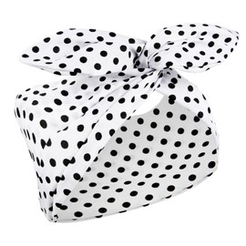 Huachi White Polka Dot Bandana Headband Vintage Wire Hairband with Bow Wide Headbands Retro 50s Hair Accessories for Women Girls Cute 1950s Bunny Ear Costume Party Hairband Headpiece