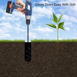 Garden Auger Twist Drill, Hand Drill, Earth Auger, Post Hole, Time-Saving Hole Drill Digging Tool for Planting, Bed Bulbs, Seedlings (4.6 x 37 cm)