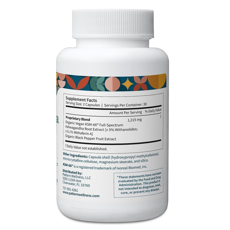 Pattern Wellness Ashwagandha Complex for Men & Women – Organic